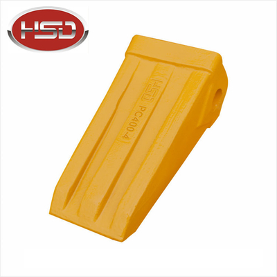 PC400-4 Mesin Penggalian Baja Alloy Penggantian Ember Gigi Kuning Warna